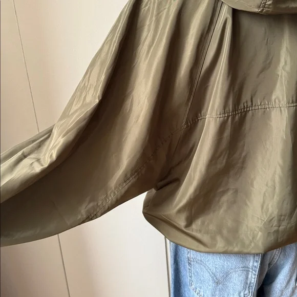 Olive Green Women's Hooded Nylon Jacket - Picture 6 of 9